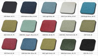 Upholstery Color Charts