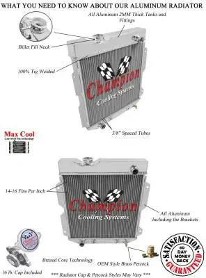 Champion Three Row All Aluminum Radiator Ford F-Series 1960 - 65 CC6065 LD thumbnail 3