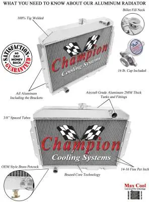 Champion 3 Row Aluminum Radiator for 1967 - 1974 AMC Various Models CC407 thumbnail 3
