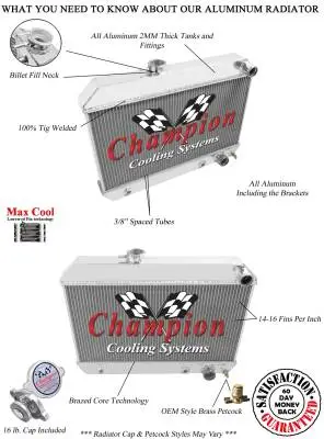Champion 3 Row Aluminum Radiator for 1962 -1963 Buick Skylark CC1649 thumbnail 3