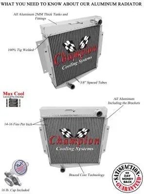 Champion 3 Row Aluminum Radiator for 1965-1970 Datsun Fairlady CC1600 thumbnail 3