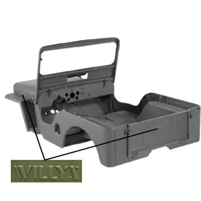 Body Tub Kit with Willys Script; 49-53 Willys CJ3A
