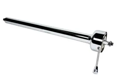 Ididit 16" Shorty Straight Classic Floor Shift Steering Column - Chrome