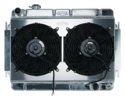 66-67 Chevelle / El Camino Aluminum Radiator And Dual 12 Inch Fan Kit MT Cold Case Radiators
