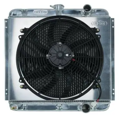 67-70 Mustang 289/302 Fair Coug Gal Aluminum Performance Radiator And 16 Inch Fan Kit 20 Inch MT Cold Case Radiators