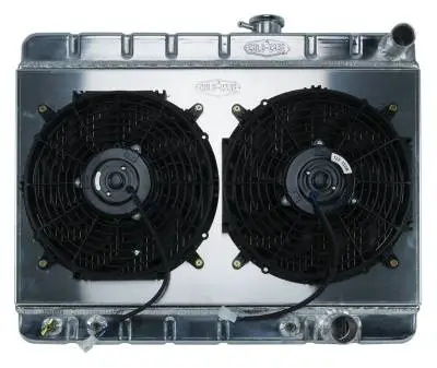 65 GTO Tri-Power Aluminum Radiator And 12 Inch Dual Fan Kit W/O AC AT Cold Case Radiators