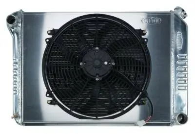 68-79 Nova BB Aluminum Performance Radiator And 16 Inch Fan Kit MT Cold Case Radiators
