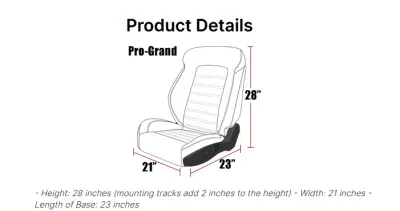 TMI Pro Series Manual Pro Grand Sport Low Back Seats thumbnail 2