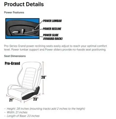 TMI Pro Series Power Sport Grand Sport Low Back Seats thumbnail 3