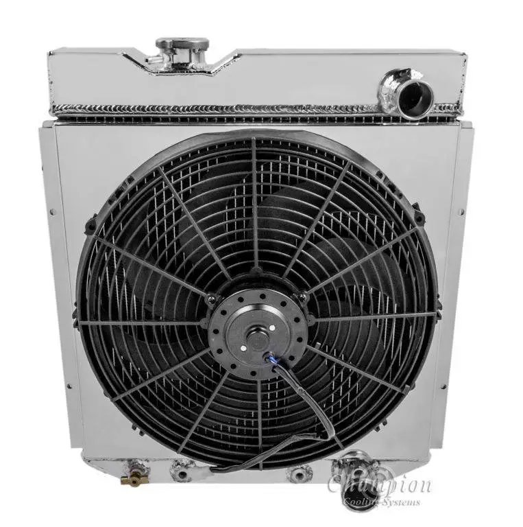 Four Row Aluminum Radiator Full Combo for 60-66 Ford Ranchero, Falcon, Mustang. Econoline, Comet & Model T FSMC259
