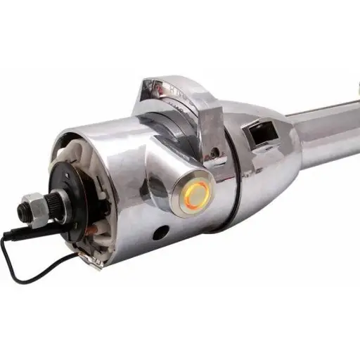 33" Orange Push Button Start Chrome Steering Column Automatic with Gear Indicator Window and Shifter
