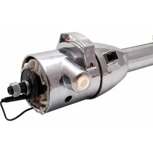 33" White Push Button Start Chrome Steering Column Automatic with Gear Indicator Window and Shifter