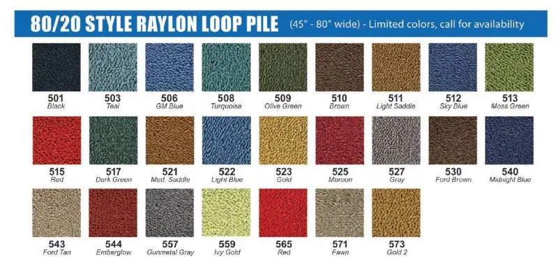 Molded Carpet for 1969 - 1974 Camaro, Your Choice of Color thumbnail 2