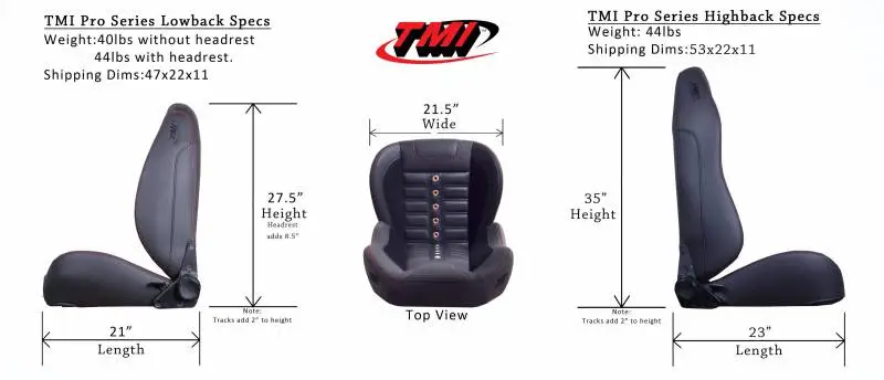 TMI Pro Series Sport R High Back Bucket Seats for Challenger thumbnail 5
